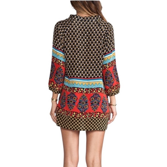 TOLANI Nisha 100% Silk Boho Tunic Top Mini Dress Women's Size S - Picture 2 of 16